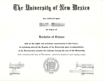 Bachelor's degree from the University of New Mexico.  Buy a diploma