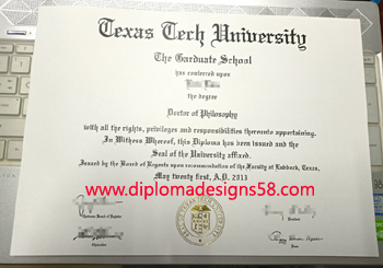 Buy the latest edition of Texas Tech University diploma online